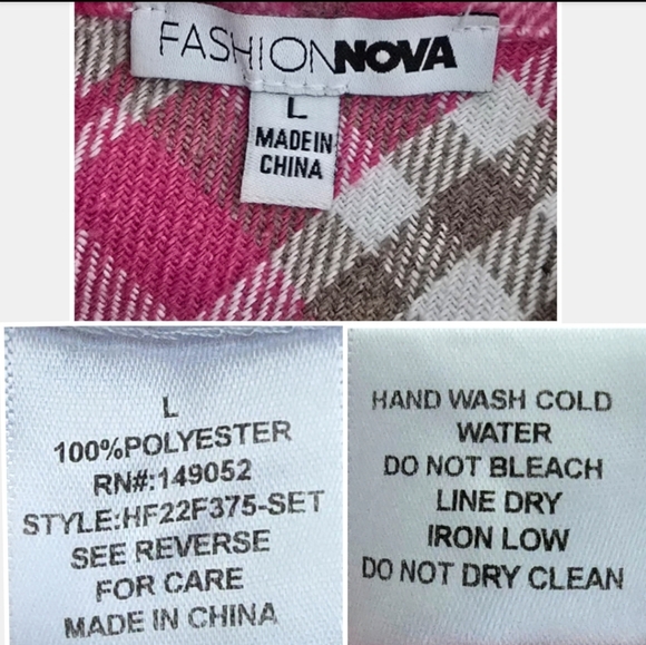 Fashion Nova Pink and White Plaid Skirt Set, Size L - Picture 8 of 16